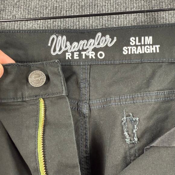Wrangler Retro Slim Straight Jeans Men's 38X34 Black Denim Western Cowboy READ - Picture 6 of 10